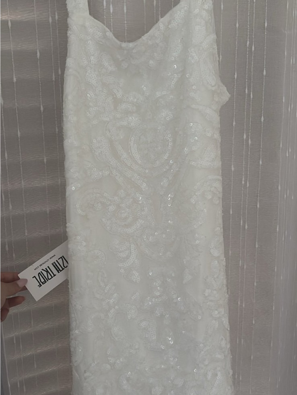 12th Tribe White Sequin Mini Dress